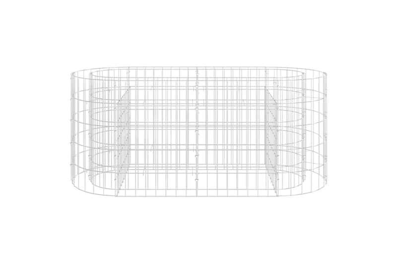 Korotettu kivikori/kukkalaatikko galvanoitu rauta 120x50x50 - Hopea - Puutarhakalusteet - Tarvikkeet ulos - Muut puutarhatarvikkeet - Ruukut ulkokäyttöön