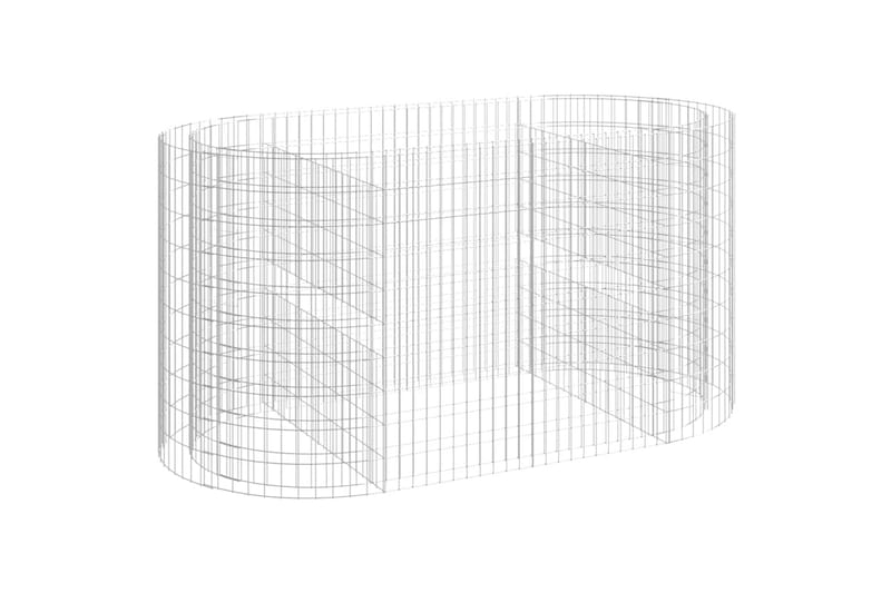 Korotettu kivikori/kukkalaatikko galvanoitu rauta 200x100x10 - Hopea - Puutarhakalusteet - Tarvikkeet ulos - Muut puutarhatarvikkeet - Ruukut ulkokäyttöön