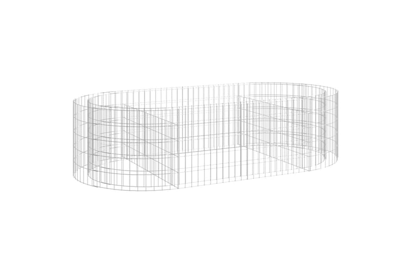 Korotettu kivikori/kukkalaatikko galvanoitu rauta 200x100x50 - Hopea - Puutarhakalusteet - Tarvikkeet ulos - Muut puutarhatarvikkeet - Ruukut ulkokäyttöön