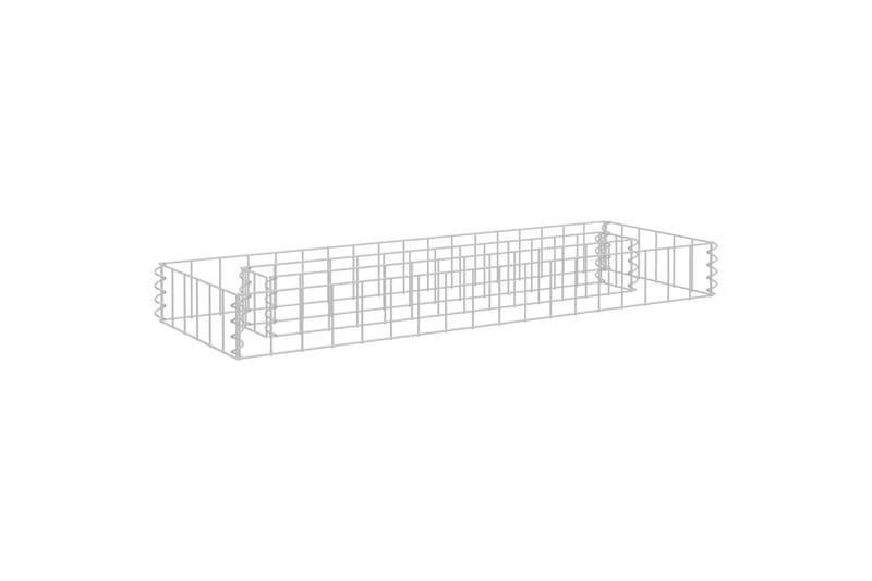 Korotettu kivikori/kukkalaatikko galvanoitu teräs 90x30x10cm - Hopea - Puutarhakalusteet - Tarvikkeet ulos - Muut puutarhatarvikkeet - Ruukut ulkokäyttöön