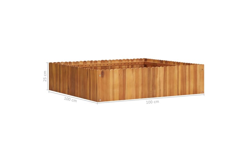 Korotettu kukkalaatikko 100x100x25 cm täysi akaasiapuu - Ruskea - Puutarhakalusteet - Tarvikkeet ulos - Muut puutarhatarvikkeet - Ruukut ulkokäyttöön