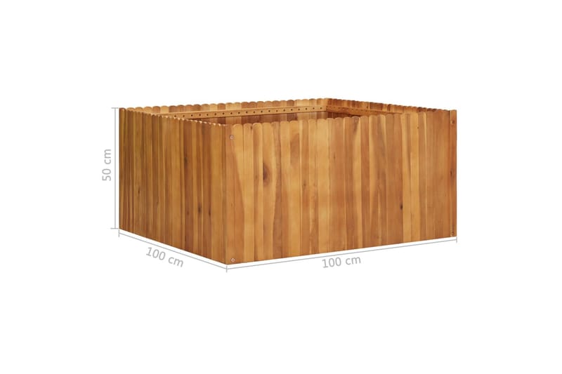 Korotettu kukkalaatikko 100x100x50 cm täysi akaasiapuu - Ruskea - Puutarhakalusteet - Tarvikkeet ulos - Muut puutarhatarvikkeet - Ruukut ulkokäyttöön