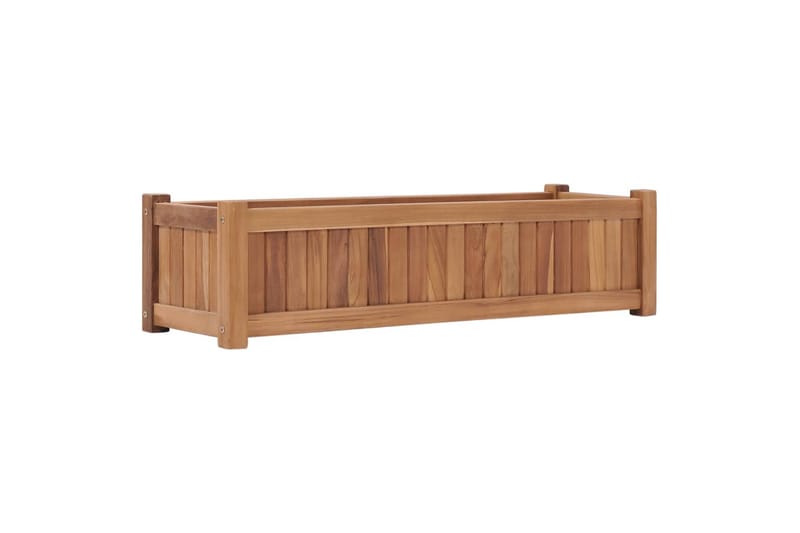 Korotettu kukkalaatikko 100x30x25 cm täysi tiikki - Puutarhakalusteet - Tarvikkeet ulos - Muut puutarhatarvikkeet - Ruukut ulkokäyttöön