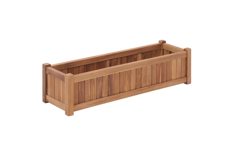 Korotettu kukkalaatikko 100x30x25 cm täysi tiikki - Puutarhakalusteet - Tarvikkeet ulos - Muut puutarhatarvikkeet - Ruukut ulkokäyttöön