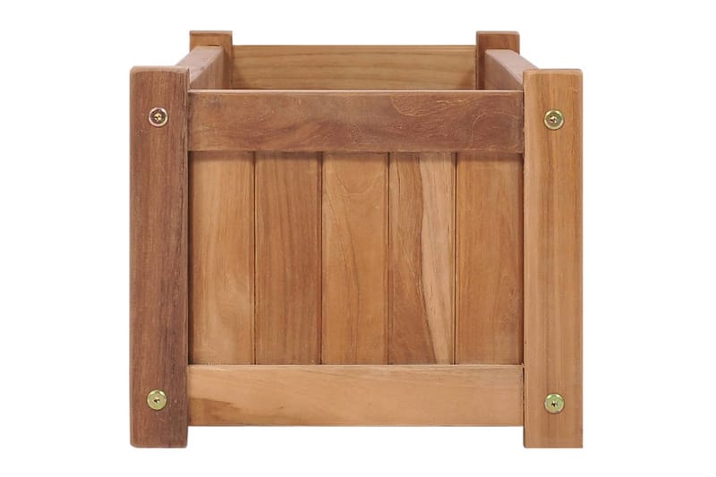 Korotettu kukkalaatikko 100x30x25 cm täysi tiikki - Puutarhakalusteet - Tarvikkeet ulos - Muut puutarhatarvikkeet - Ruukut ulkokäyttöön