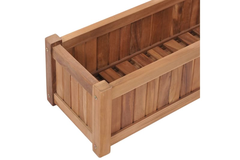Korotettu kukkalaatikko 100x30x25 cm täysi tiikki - Puutarhakalusteet - Tarvikkeet ulos - Muut puutarhatarvikkeet - Ruukut ulkokäyttöön
