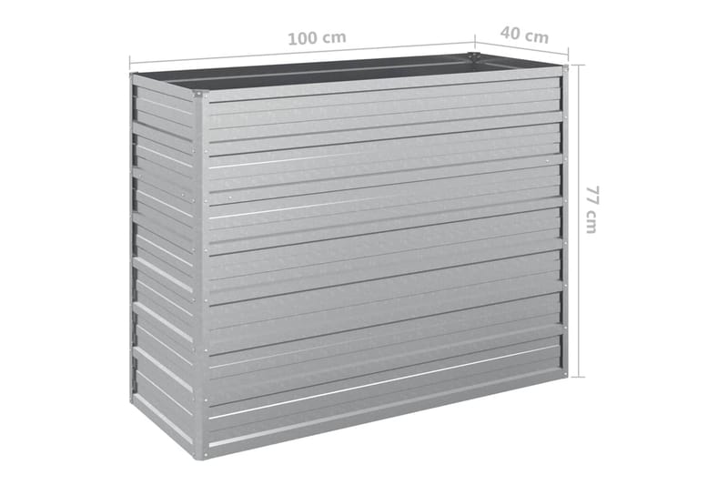 Korotettu kukkalaatikko 100x40x77 cm galvanoitu teräs hopea - Hopea - Puutarhakalusteet - Tarvikkeet ulos - Muut puutarhatarvikkeet - Ruukut ulkokäyttöön