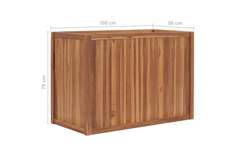 Korotettu kukkalaatikko 100x50x70 cm täysi tiikki - Puutarhakalusteet - Tarvikkeet ulos - Muut puutarhatarvikkeet - Ruukut ulkokäyttöön
