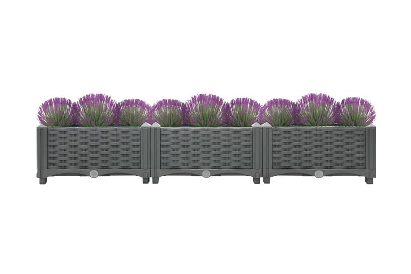 Korotettu kukkalaatikko 120x40x23 cm polypropeeni - Harmaa - Puutarhakalusteet - Tarvikkeet ulos - Muut puutarhatarvikkeet - Ruukut ulkokäyttöön