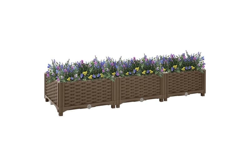 Korotettu kukkalaatikko 120x40x23 cm polypropeeni - Ruskea - Puutarhakalusteet - Tarvikkeet ulos - Muut puutarhatarvikkeet - Ruukut ulkokäyttöön