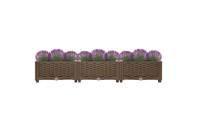 Korotettu kukkalaatikko 120x40x23 cm polypropeeni - Ruskea - Puutarhakalusteet - Tarvikkeet ulos - Muut puutarhatarvikkeet - Ruukut ulkokäyttöön