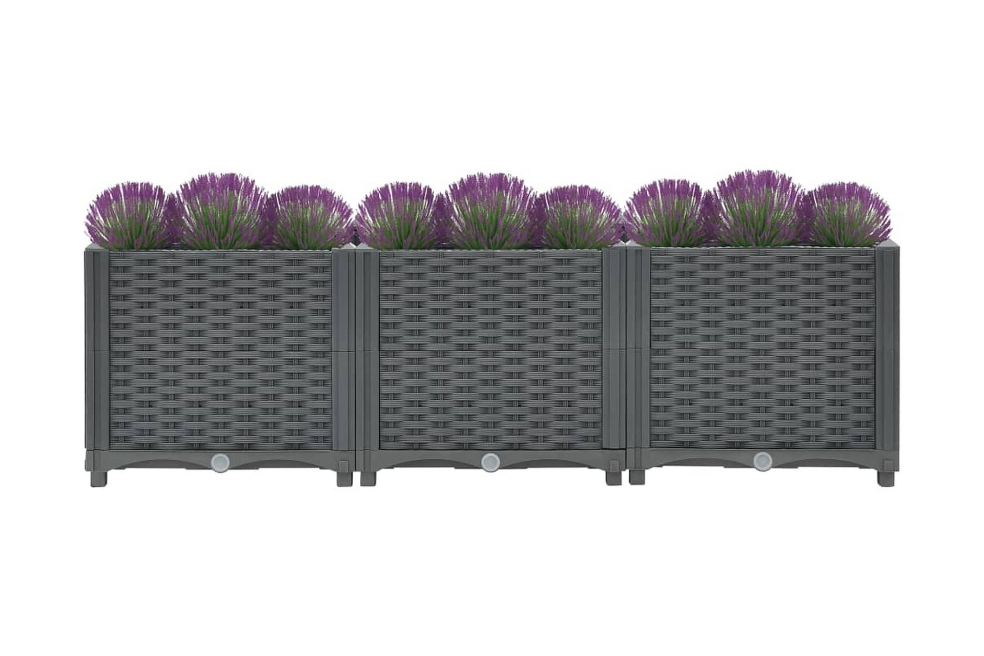 Korotettu kukkalaatikko 120x40x38 cm polypropeeni - Harmaa - Puutarhakalusteet - Tarvikkeet ulos - Muut puutarhatarvikkeet - Ruukut ulkokäyttöön