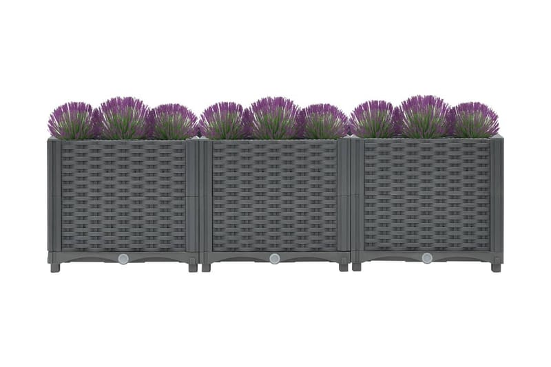 Korotettu kukkalaatikko 120x40x38 cm polypropeeni - Harmaa - Puutarhakalusteet - Tarvikkeet ulos - Muut puutarhatarvikkeet - Ruukut ulkokäyttöön