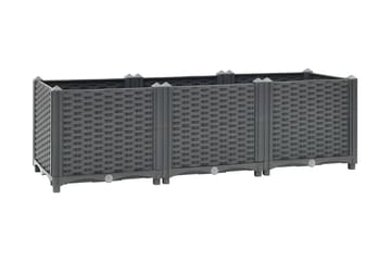 Korotettu kukkalaatikko 120x40x38 cm polypropeeni - Harmaa - Puutarhakalusteet - Tarvikkeet ulos - Muut puutarhatarvikkeet - Ruukut ulkokäyttöön