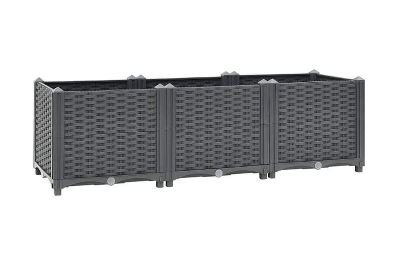 Korotettu kukkalaatikko 120x40x38 cm polypropeeni - Harmaa - Puutarhakalusteet - Tarvikkeet ulos - Muut puutarhatarvikkeet - Ruukut ulkokäyttöön