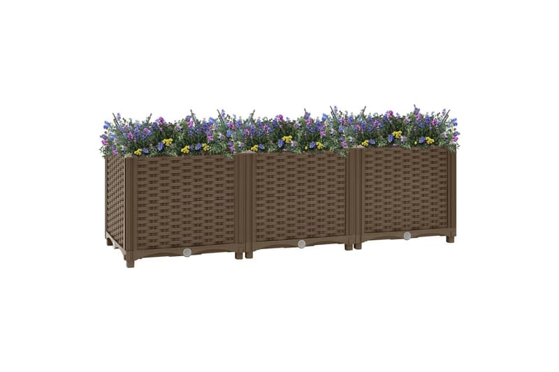 Korotettu kukkalaatikko 120x40x38 cm polypropeeni - Ruskea - Puutarhakalusteet - Tarvikkeet ulos - Muut puutarhatarvikkeet - Ruukut ulkokäyttöön