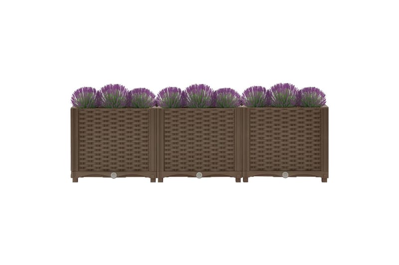 Korotettu kukkalaatikko 120x40x38 cm polypropeeni - Ruskea - Puutarhakalusteet - Tarvikkeet ulos - Muut puutarhatarvikkeet - Ruukut ulkokäyttöön