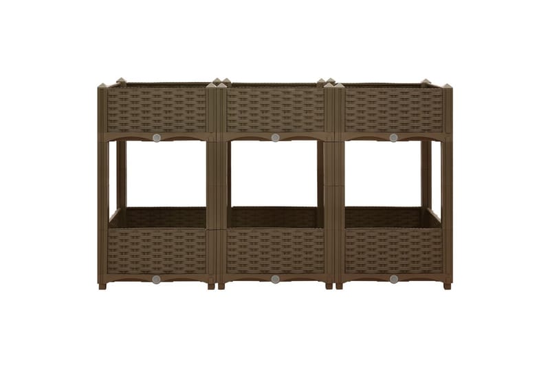 Korotettu kukkalaatikko 120x40x71 cm polypropeeni - Ruskea - Puutarhakalusteet - Tarvikkeet ulos - Muut puutarhatarvikkeet - Ruukut ulkokäyttöön