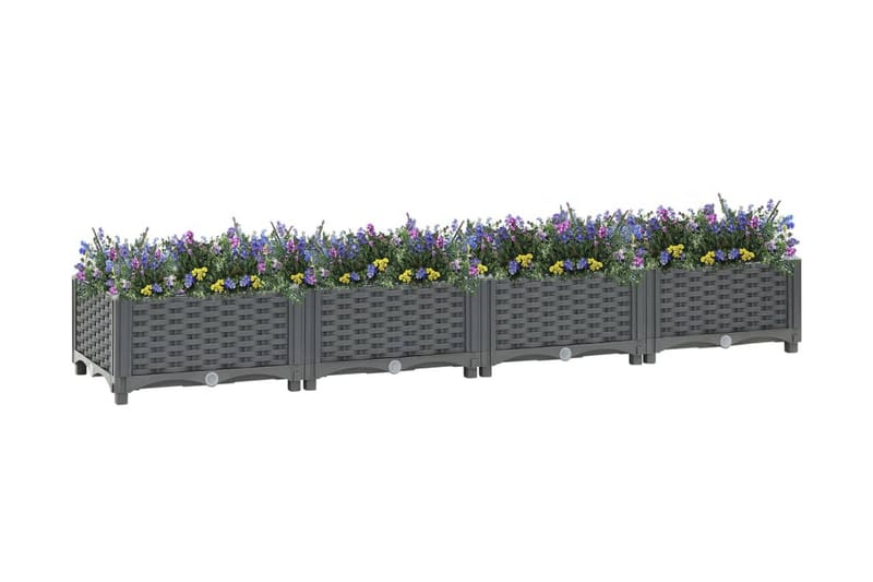 Korotettu kukkalaatikko 160x40x23 cm polypropeeni - Harmaa - Puutarhakalusteet - Tarvikkeet ulos - Muut puutarhatarvikkeet - Ruukut ulkokäyttöön