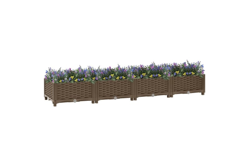 Korotettu kukkalaatikko 160x40x23 cm polypropeeni - Ruskea - Puutarhakalusteet - Tarvikkeet ulos - Muut puutarhatarvikkeet - Ruukut ulkokäyttöön