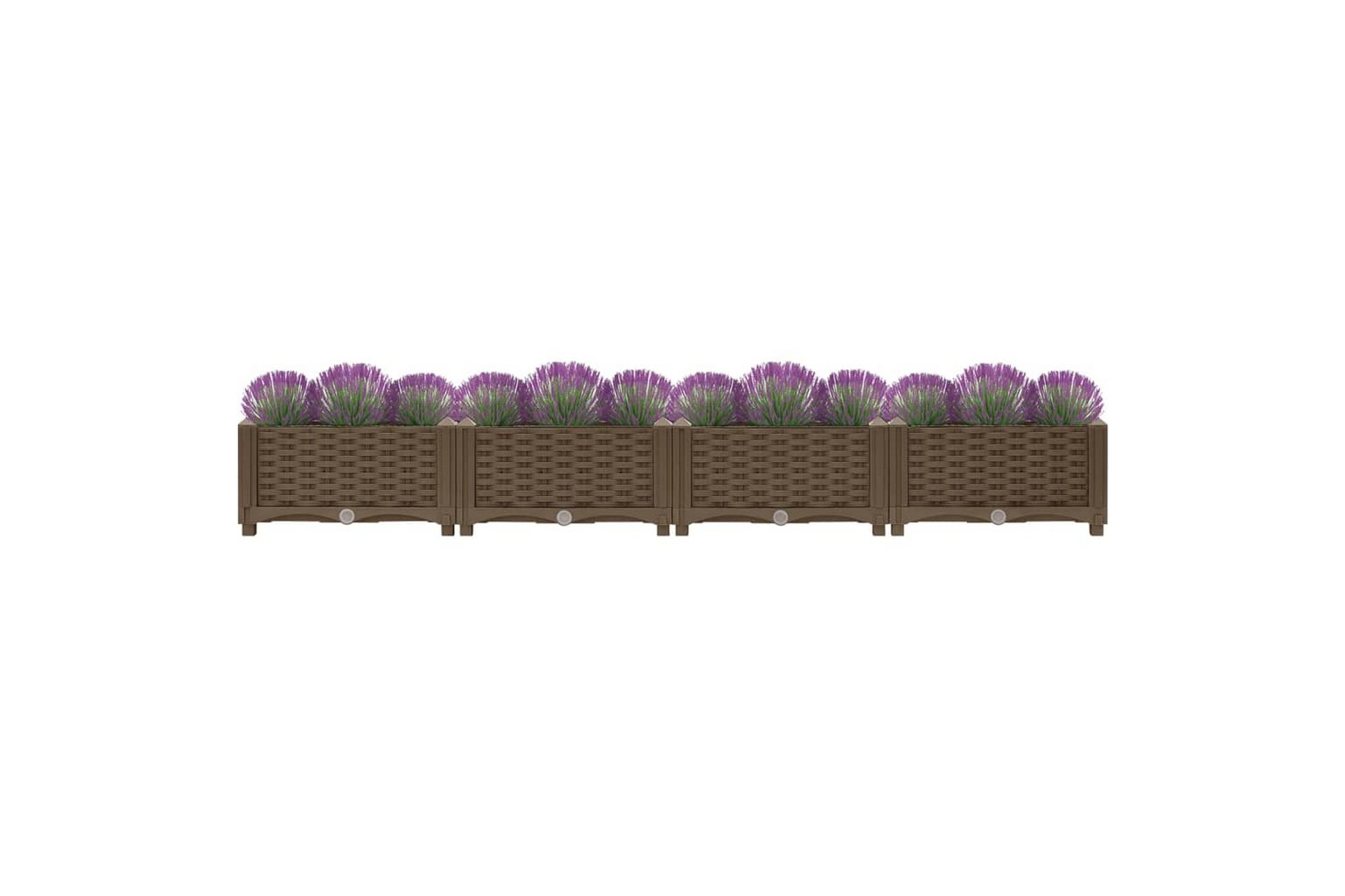 Korotettu kukkalaatikko 160x40x23 cm polypropeeni - Ruskea - Puutarhakalusteet - Tarvikkeet ulos - Muut puutarhatarvikkeet - Ruukut ulkokäyttöön