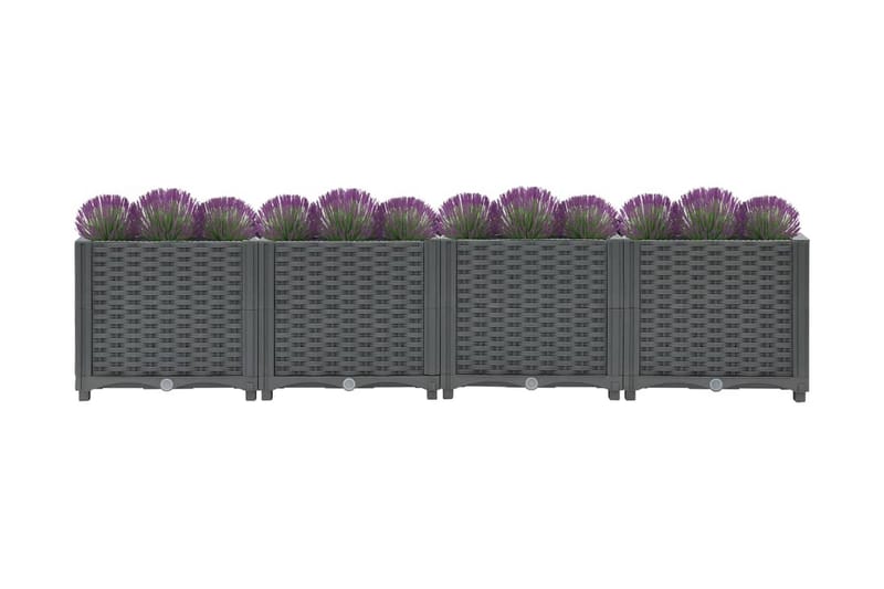 Korotettu kukkalaatikko 160x40x38 cm polypropeeni - Harmaa - Puutarhakalusteet - Tarvikkeet ulos - Muut puutarhatarvikkeet - Ruukut ulkokäyttöön