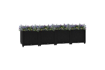 Korotettu kukkalaatikko 160x40x38 cm polypropeeni - Musta - Puutarhakalusteet - Tarvikkeet ulos - Muut puutarhatarvikkeet - Ruukut ulkokäyttöön