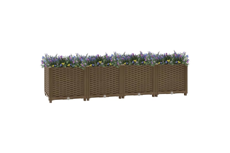 Korotettu kukkalaatikko 160x40x38 cm polypropeeni - Ruskea - Puutarhakalusteet - Tarvikkeet ulos - Muut puutarhatarvikkeet - Ruukut ulkokäyttöön