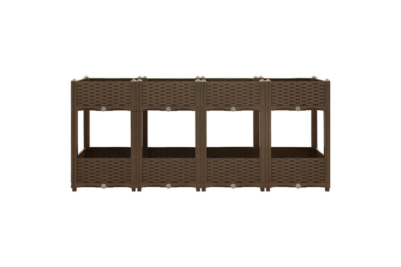 Korotettu kukkalaatikko 160x40x71 cm polypropeeni - Ruskea - Puutarhakalusteet - Tarvikkeet ulos - Muut puutarhatarvikkeet - Ruukut ulkokäyttöön