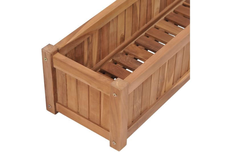 Korotettu kukkalaatikko 200x30x25 cm täysi tiikki - Puutarhakalusteet - Tarvikkeet ulos - Muut puutarhatarvikkeet - Ruukut ulkokäyttöön