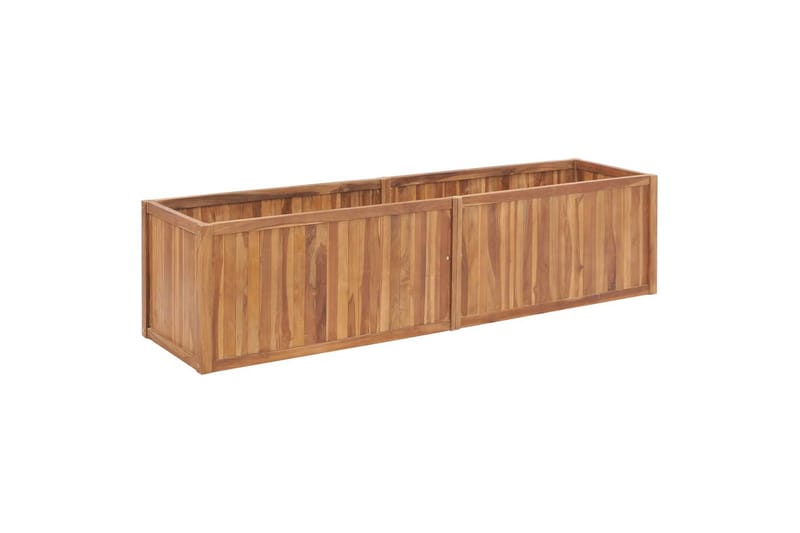 Korotettu kukkalaatikko 200x50x50 cm täysi tiikki - Ruskea - Puutarhakalusteet - Tarvikkeet ulos - Muut puutarhatarvikkeet - Ruukut ulkokäyttöön