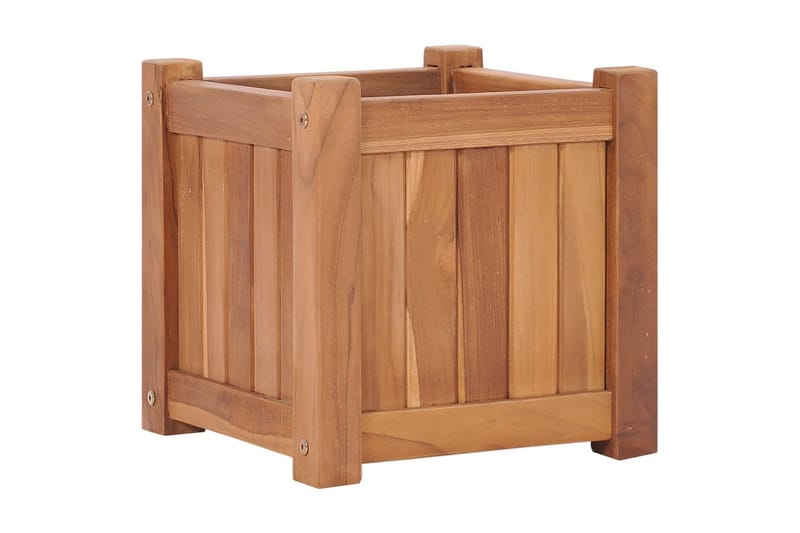 Korotettu kukkalaatikko 30x30x30 cm täysi tiikki - Puutarhakalusteet - Tarvikkeet ulos - Muut puutarhatarvikkeet - Ruukut ulkokäyttöön