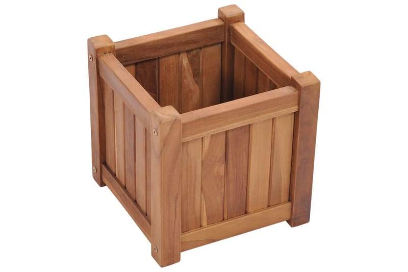 Korotettu kukkalaatikko 30x30x30 cm täysi tiikki - Puutarhakalusteet - Tarvikkeet ulos - Muut puutarhatarvikkeet - Ruukut ulkokäyttöön