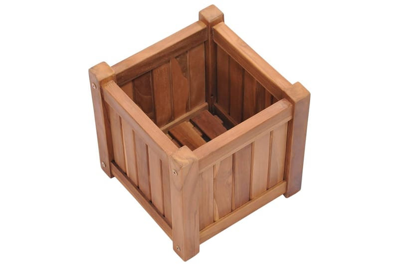 Korotettu kukkalaatikko 30x30x30 cm täysi tiikki - Puutarhakalusteet - Tarvikkeet ulos - Muut puutarhatarvikkeet - Ruukut ulkokäyttöön