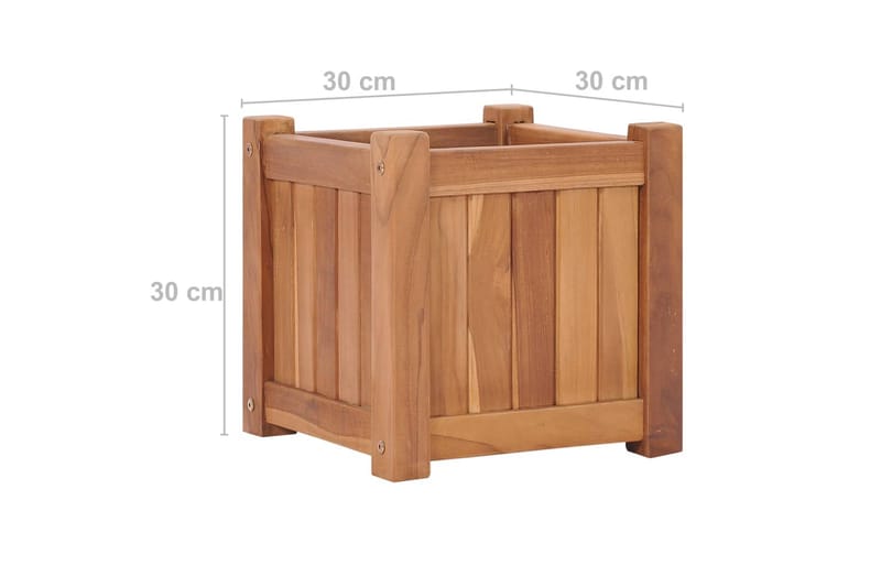 Korotettu kukkalaatikko 30x30x30 cm täysi tiikki - Puutarhakalusteet - Tarvikkeet ulos - Muut puutarhatarvikkeet - Ruukut ulkokäyttöön