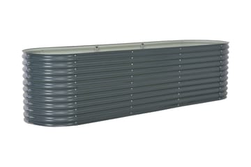 Korotettu kukkalaatikko 320x80x81 cm galvanoitu teräs harmaa - Harmaa - Puutarhakalusteet - Tarvikkeet ulos - Muut puutarhatarvikkeet - Ruukut ulkokäyttöön