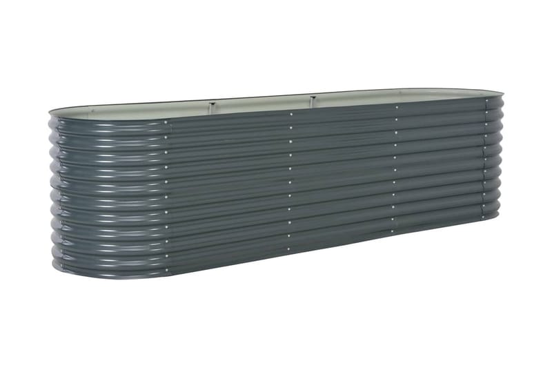 Korotettu kukkalaatikko 320x80x81 cm galvanoitu teräs harmaa - Harmaa - Puutarhakalusteet - Tarvikkeet ulos - Muut puutarhatarvikkeet - Ruukut ulkokäyttöön