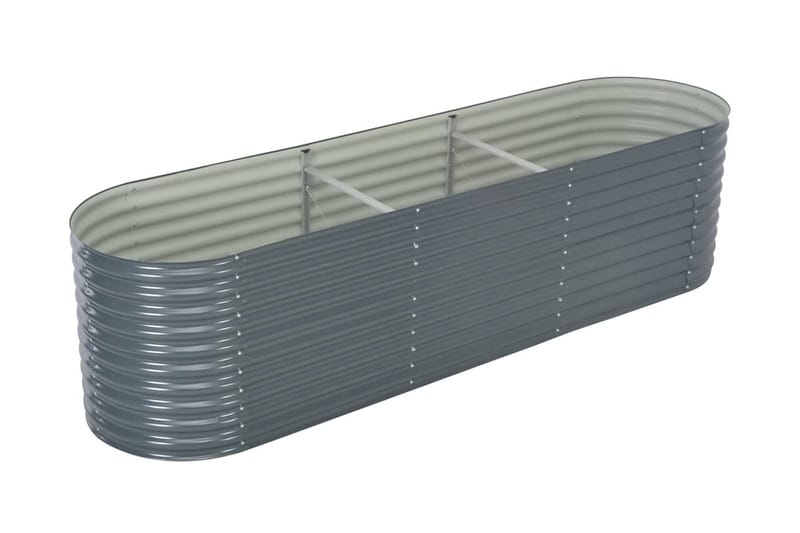 Korotettu kukkalaatikko 320x80x81 cm galvanoitu teräs harmaa - Harmaa - Puutarhakalusteet - Tarvikkeet ulos - Muut puutarhatarvikkeet - Ruukut ulkokäyttöön