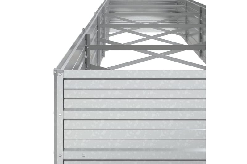 Korotettu kukkalaatikko 400x80x45 cm galvanoitu teräs hopea - Hopea - Puutarhakalusteet - Tarvikkeet ulos - Muut puutarhatarvikkeet - Ruukut ulkokäyttöön
