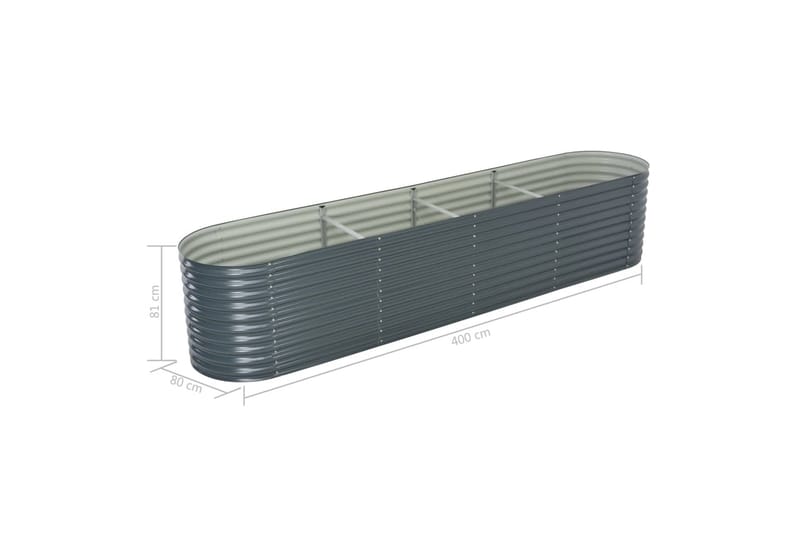 Korotettu kukkalaatikko 400x80x81 cm galvanoitu teräs harmaa - Harmaa - Puutarhakalusteet - Tarvikkeet ulos - Muut puutarhatarvikkeet - Ruukut ulkokäyttöön