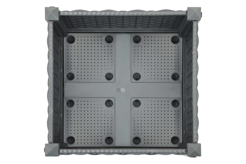 Korotettu kukkalaatikko 40x40x23 cm polypropeeni - Harmaa - Puutarhakalusteet - Tarvikkeet ulos - Muut puutarhatarvikkeet - Ruukut ulkokäyttöön