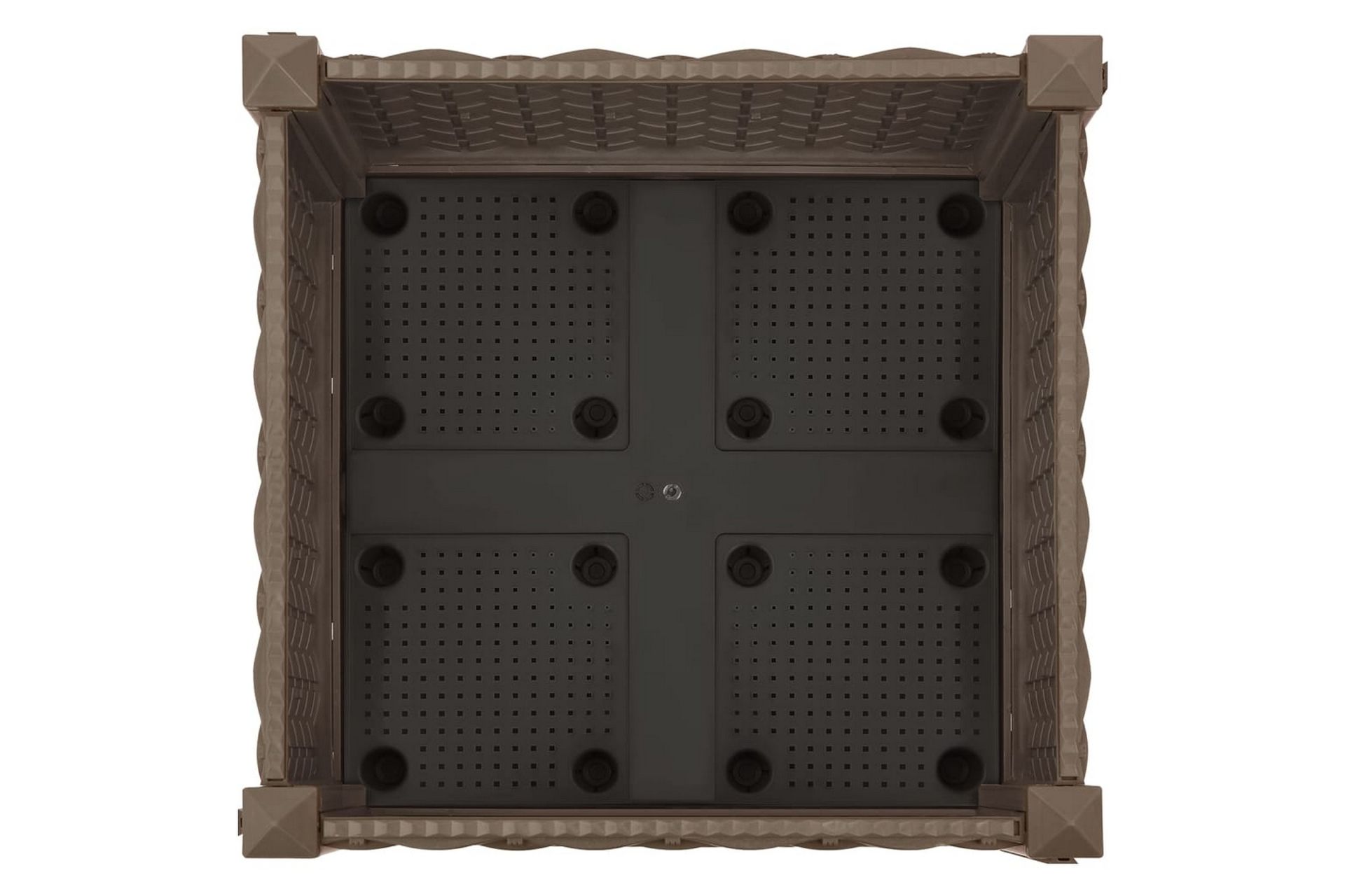 Korotettu kukkalaatikko 40x40x23 cm polypropeeni - Ruskea - Puutarhakalusteet - Tarvikkeet ulos - Muut puutarhatarvikkeet - Ruukut ulkokäyttöön