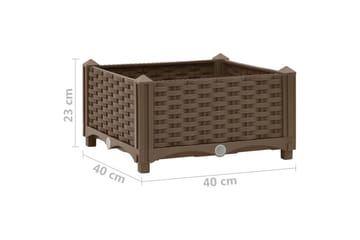 Korotettu kukkalaatikko 40x40x23 cm polypropeeni - Ruskea - Puutarhakalusteet - Tarvikkeet ulos - Muut puutarhatarvikkeet - Ruukut ulkokäyttöön