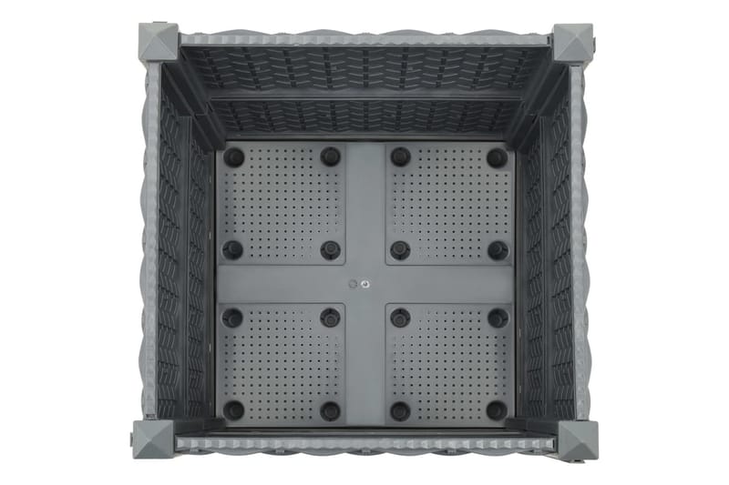 Korotettu kukkalaatikko 40x40x38 cm polypropeeni - Harmaa - Puutarhakalusteet - Tarvikkeet ulos - Muut puutarhatarvikkeet - Ruukut ulkokäyttöön