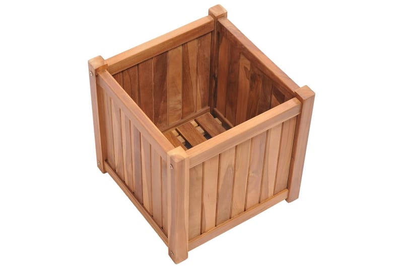 Korotettu kukkalaatikko 40x40x40 cm täysi tiikki - Puutarhakalusteet - Tarvikkeet ulos - Muut puutarhatarvikkeet - Ruukut ulkokäyttöön