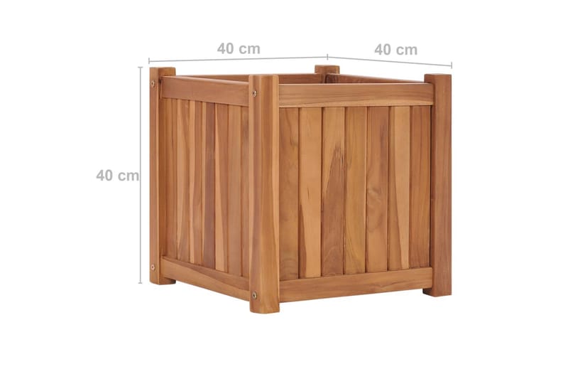 Korotettu kukkalaatikko 40x40x40 cm täysi tiikki - Puutarhakalusteet - Tarvikkeet ulos - Muut puutarhatarvikkeet - Ruukut ulkokäyttöön