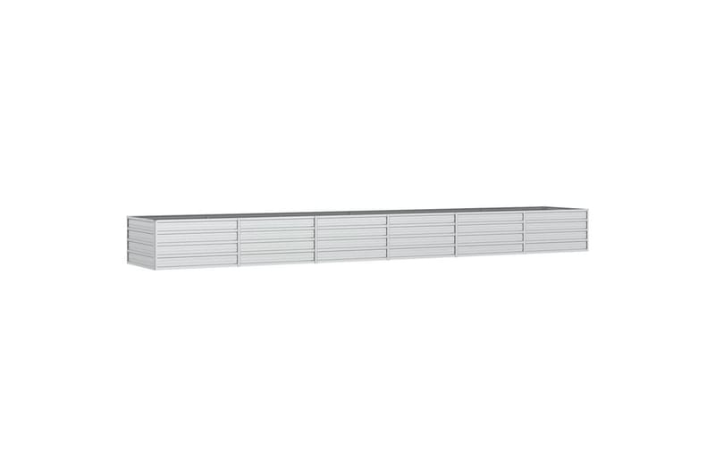Korotettu kukkalaatikko 480x80x45 cm galvanoitu teräs hopea - Hopea - Puutarhakalusteet - Tarvikkeet ulos - Muut puutarhatarvikkeet - Ruukut ulkokäyttöön