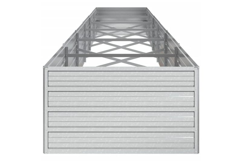 Korotettu kukkalaatikko 480x80x45 cm galvanoitu teräs hopea - Hopea - Puutarhakalusteet - Tarvikkeet ulos - Muut puutarhatarvikkeet - Ruukut ulkokäyttöön