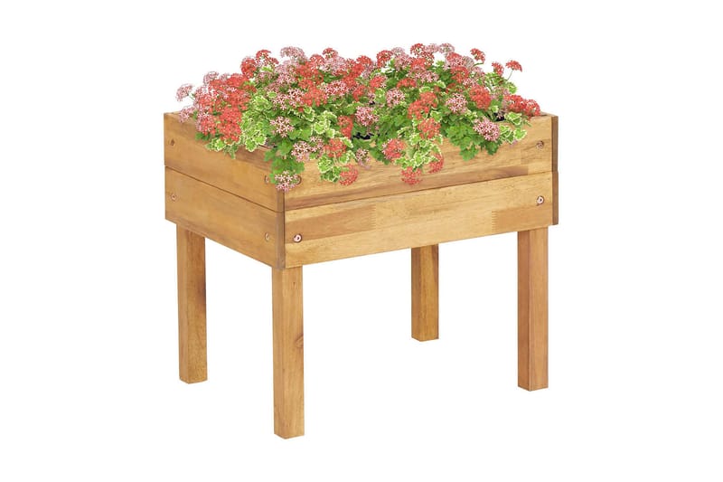Korotettu kukkalaatikko 50x40x45 cm täysi akaasiapuu - Ruskea - Puutarhakalusteet - Tarvikkeet ulos - Muut puutarhatarvikkeet - Ruukut ulkokäyttöön