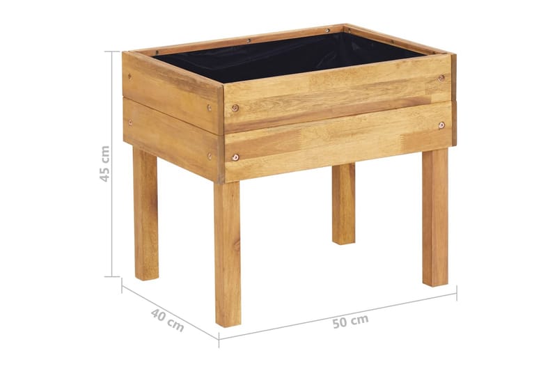 Korotettu kukkalaatikko 50x40x45 cm täysi akaasiapuu - Ruskea - Puutarhakalusteet - Tarvikkeet ulos - Muut puutarhatarvikkeet - Ruukut ulkokäyttöön